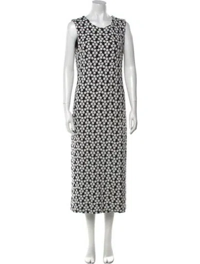 Pre-owned Huishan Zhang Floral Print Long Dress In White