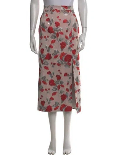Pre-owned Huishan Zhang Floral Print Midi Length Skirt In Multi