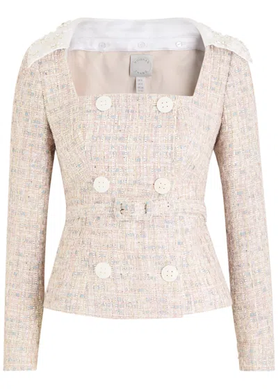 Huishan Zhang Goldie Metallic Tweed Jacket In Pink