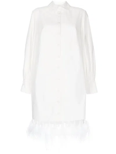 Huishan Zhang Ibiza Long-sleeved Shirtdress In White