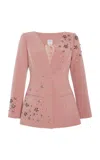 Huishan Zhang Justine Crystal-embellished Suiting Blazer In Pink