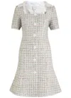 Huishan Zhang Kathleen Metallic Tweed Midi Dress