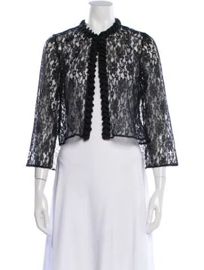 Pre-owned Huishan Zhang Lace Lace Pattern Sweater In Black