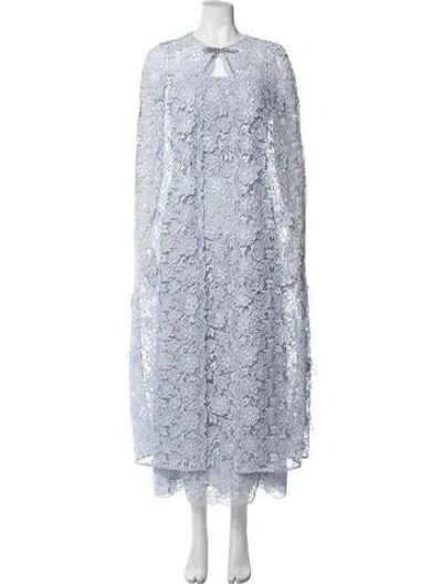 Pre-owned Huishan Zhang Lace Pattern Dress Set In Blue