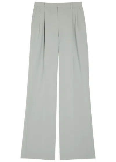 Huishan Zhang Lucian Pleated Wide-leg Woven Trousers In Gray