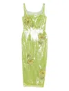 Huishan Zhang Womens Lime Marilyn Sequin Woven Midi Dress In Green