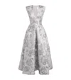 Huishan Zhang Womens Silver Kyle Floral Jacquard Midi Dress In Silver