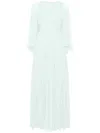 Huishan Zhang Miley Pleated Gown In Green