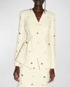 Huishan Zhang Milo Crystal-embellished Crepe Blazer In Yellow