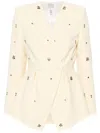 Huishan Zhang Milo Crystal-embellished Crepe Blazer In Yellow