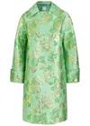 Huishan Zhang Mirabel Metallic-jacquard Woven Coat In Green