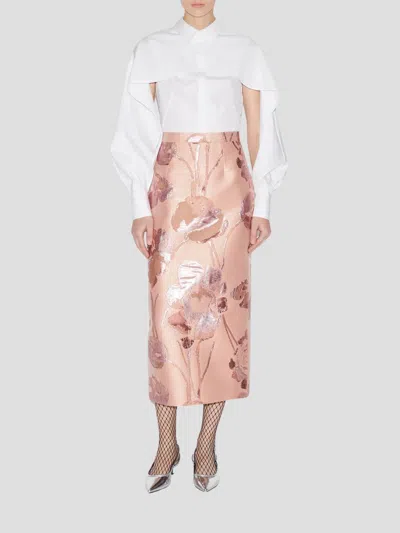 Huishan Zhang Oakley Floral Skirt In Pink