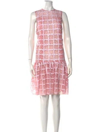 Pre-owned Huishan Zhang Patterned Mini Dress In Pink