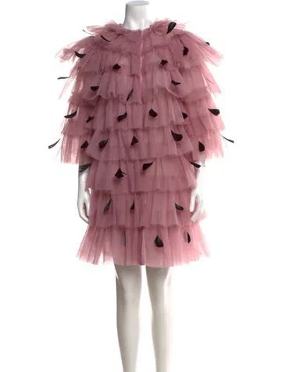 Pre-owned Huishan Zhang Patterned Mini Dress W/ Tags In Pink