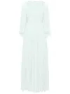 Huishan Zhang Miley Pleated Gown In Green