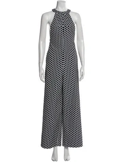 Pre-owned Huishan Zhang Polka Dot Print Crew Neck Jumpsuit In White