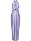 Huishan Zhang Leila Sleeveless Satin Gown In Purple
