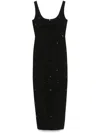 Huishan Zhang Stone-embroidered Maxi Dress In Black