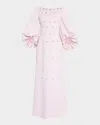 Huishan Zhang Womens Salma Puffed-short-sleeves Woven Gown Rose In Rose