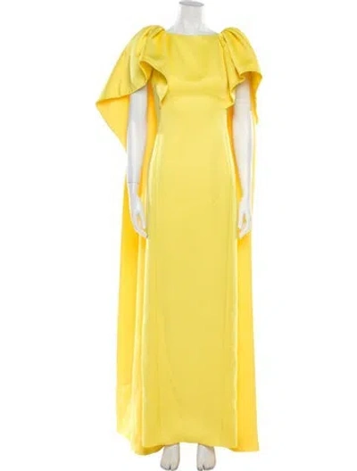 Pre-owned Huishan Zhang Scoop Neck Long Dress In Yellow