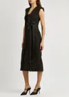 Huishan Zhang Shade Metallic Tweed Midi Dress In Black