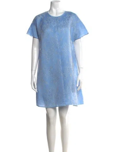 Pre-owned Huishan Zhang Silk Knee-length Dress W/ Tags In Blue