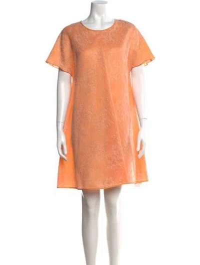 Pre-owned Huishan Zhang Silk Knee-length Dress W/ Tags In Orange