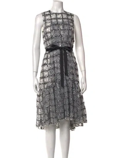Pre-owned Huishan Zhang Silk Midi Length Dress In Multicolor
