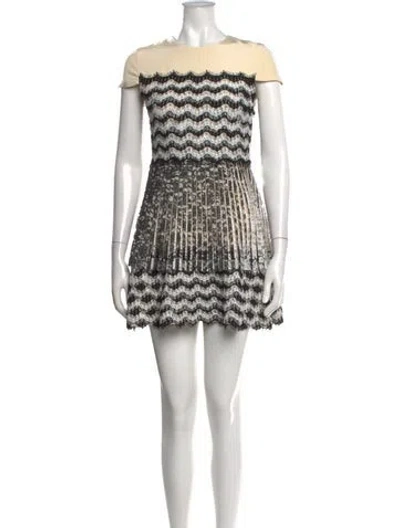 Pre-owned Huishan Zhang Silk Mini Dress In Black/neutrals