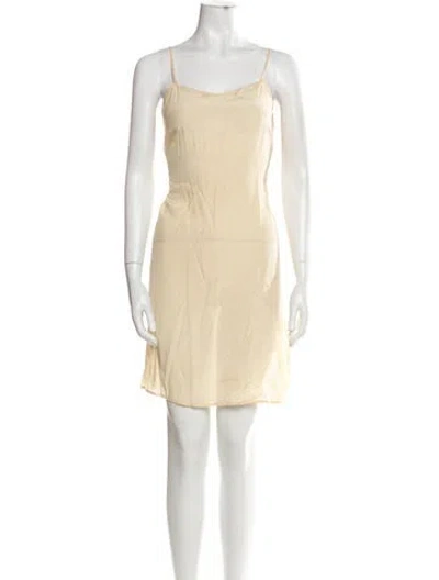 Pre-owned Huishan Zhang Silk Mini Dress In Yellow