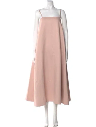 Pre-owned Huishan Zhang Square Neckline Long Dress In Neutrals