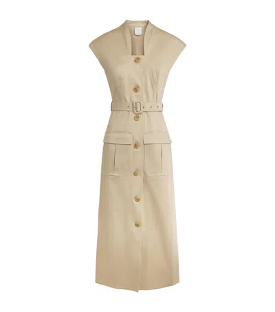 Huishan Zhang Stretch-cotton Nyx Midi Dress In Neutral