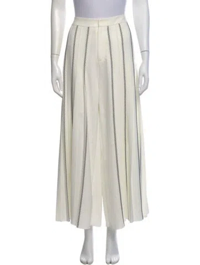 Pre-owned Huishan Zhang Striped Wide Leg Pants In Neutral
