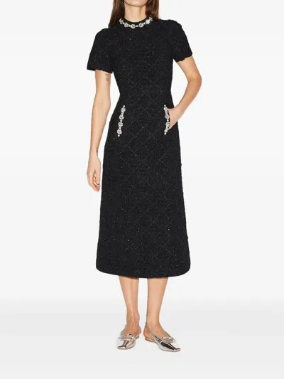 Huishan Zhang Theon Embellished Pocket Maxi Dress In Black