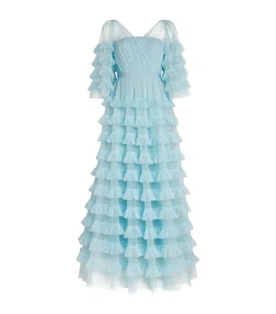 Huishan Zhang Tulle Marybell Gown In Blue