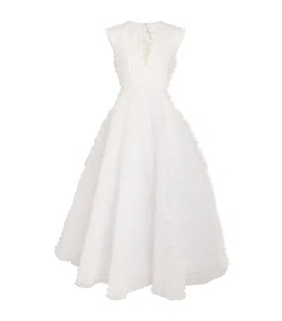 Huishan Zhang Tulle Roney Gown In White