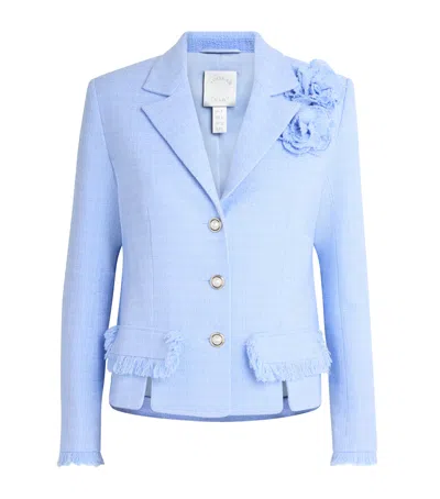 Huishan Zhang Tweed Isobel Blazer In Blue