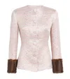 Huishan Zhang Tweed Nola Blazer In Pink