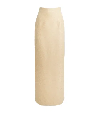 Huishan Zhang Tweed Vania Pencil Skirt In Yellow