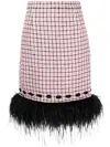 Huishan Zhang Valerian Feather-trim Midi Skirt In Pink