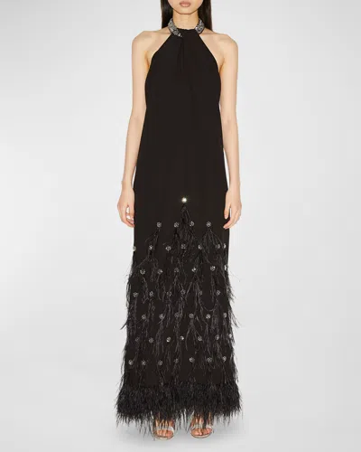 Huishan Zhang Sable Vic Gown In Black