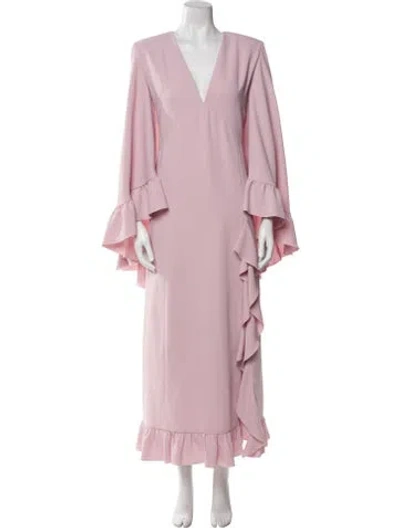 Pre-owned Huishan Zhang V-neck Long Dress W/ Tags In Purple