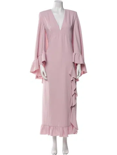 Pre-owned Huishan Zhang V-neck Long Dress W/ Tags In Purple