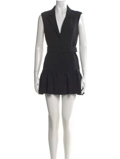 Pre-owned Huishan Zhang V-neck Mini Dress In Black