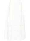 Huishan Zhang Broderie-anglaise Pleated Midi Skirt In Weiss