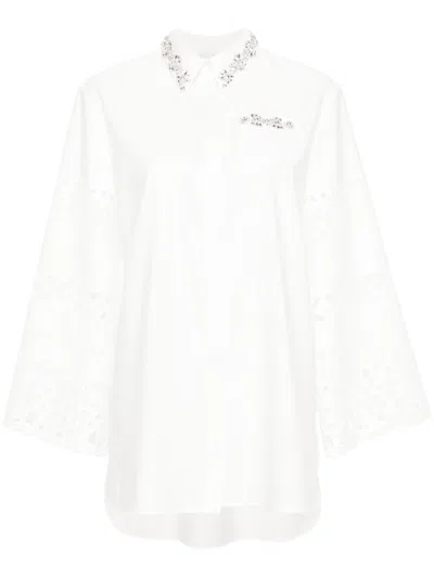 Huishan Zhang White Logan Embellished Shirt