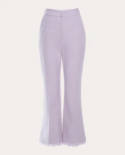 Huishan Zhang Women's Beverly Tweed Trousers In Purple