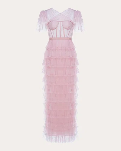 Huishan Zhang Women's Giuliana Tiered Tulle Dress In Pink