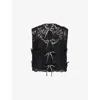 Huishan Zhang Womens Black Jack Crystal-embellished Lace Top In Black