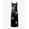 Huishan Zhang Womens Black Marylin Sequin Woven Midi Dress In Black